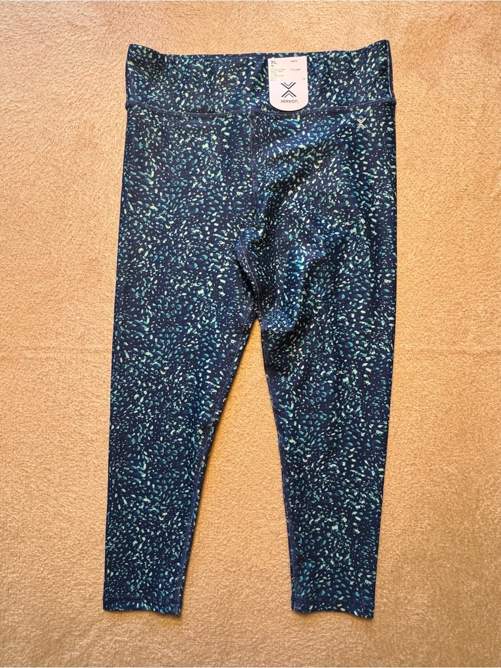 Xersion Navy with Teal Speckle Girls' Active Leggings